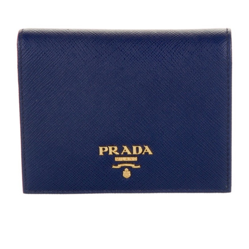 Prada blue leather wallet, NWOT - Picture 2 of 5